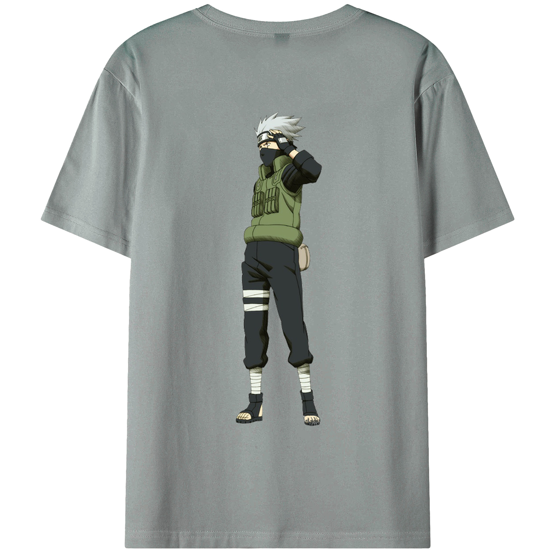 （画像用） NARUTO -ナルト- はたけ カカシ Hatake Kakashi 綿100％ メンズ半袖Tシャツ（バックプリント） 通気性